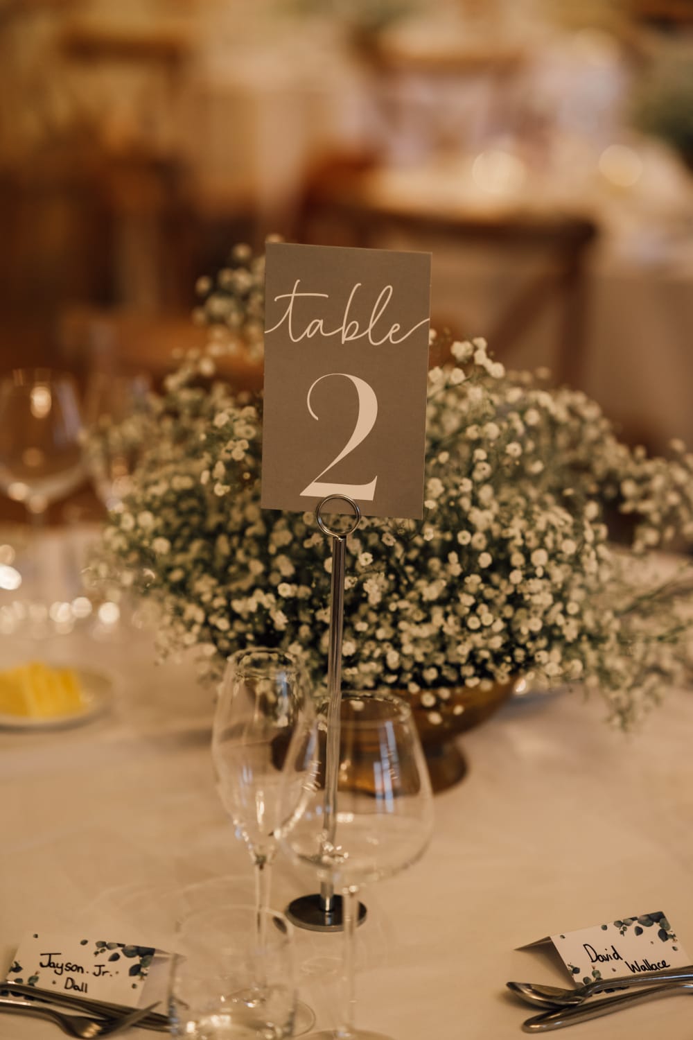 Alternative wedding centrepiece design arranged for guest tables